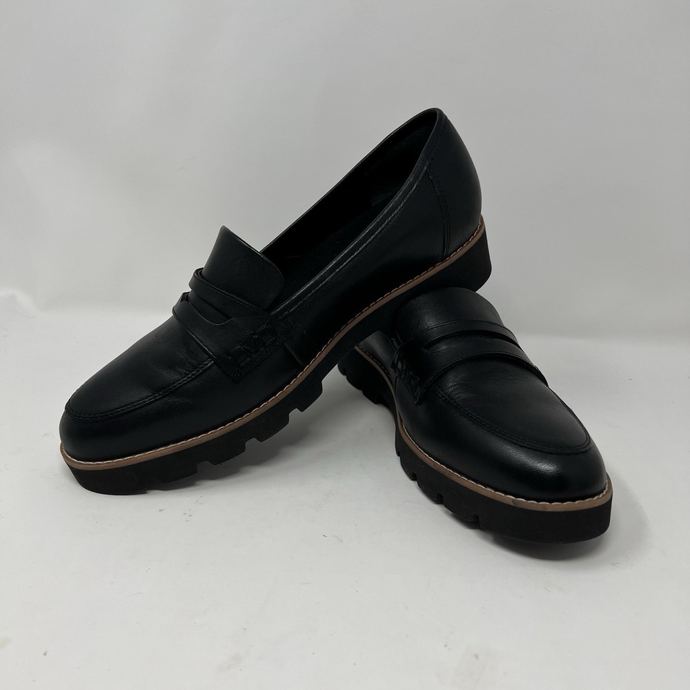 Vionic Women's Cheryl II Black Leather Loafers Shoes Size 8 Wide Comfort - Picture 1 of 8